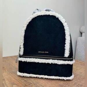 Michael Kors Rhea Medium Suede & Faux Shearling Backpack